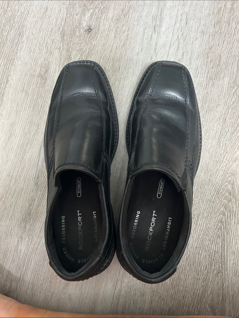 Rockport Black Leather Slip-On Loafers